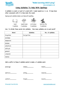 Worksheets for kids - using-syllables-help-with-spellings